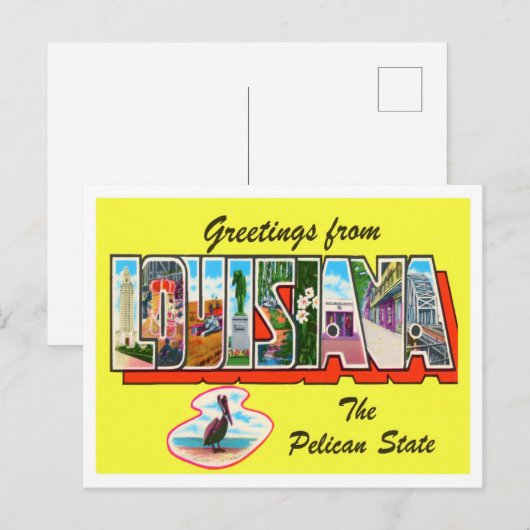 Louisiana  Big Letters Briefkaart (Voorkant / Achterkant)