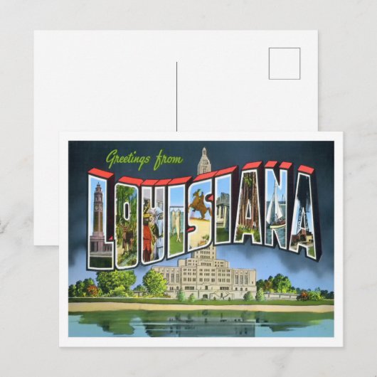 Louisiana Big Letters Briefkaart (Voorkant / Achterkant)
