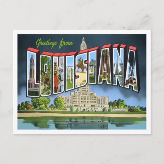 Louisiana  Big Letters Briefkaart (Voorkant)