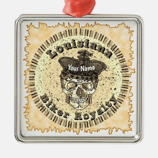 Louisiana  Biker Metalen Ornament (Voorkant)