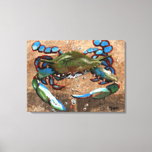Louisiana Blue Crab Canvas Afdruk