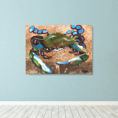 Louisiana Blue Crab Canvas Afdruk (Insitu (Houten vloer))