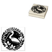 Louisiana Brown pelikaan State Bird Rubberstempel (Gestempeld)