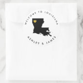Louisiana Bruiloft Welkom Sticker, Treat Box Bag Ronde Sticker (Tas)