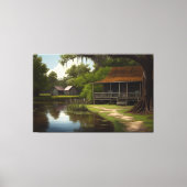 Louisiana Cabin, Louisiana Kunst, Cajun Cultuur Canvas Afdruk (Voorkant)