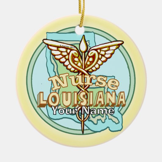 Louisiana Caduceus Nurse  Keramisch Ornament (Voorkant)