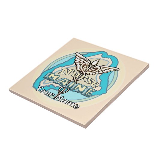 Louisiana Caduceus Nurse Tile Tegeltje (Zijkant)