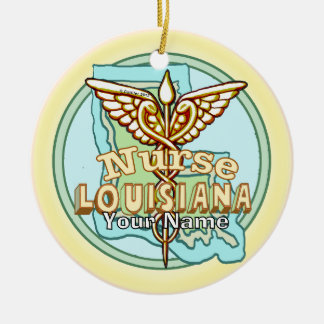 Louisiana Caduceus Verpleegster Keramisch Ornament
