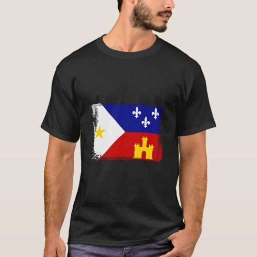 Louisiana Cajun Acadiana Flag T-shirt (Voorkant)