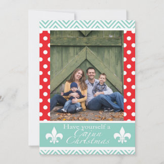 Louisiana Cajun Christmas Cards- Red and Blue Feestdagenkaart