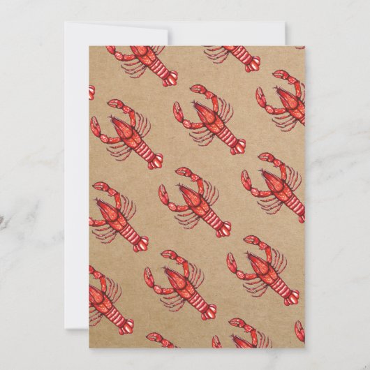 Louisiana Cajun Crawfish Baby shower Kaart (Achterkant)