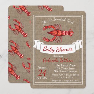 Louisiana Cajun Crawfish Baby shower Kaart