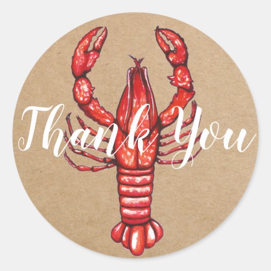 Louisiana Cajun Crawfish Bedankt Ronde Sticker (Voorkant)