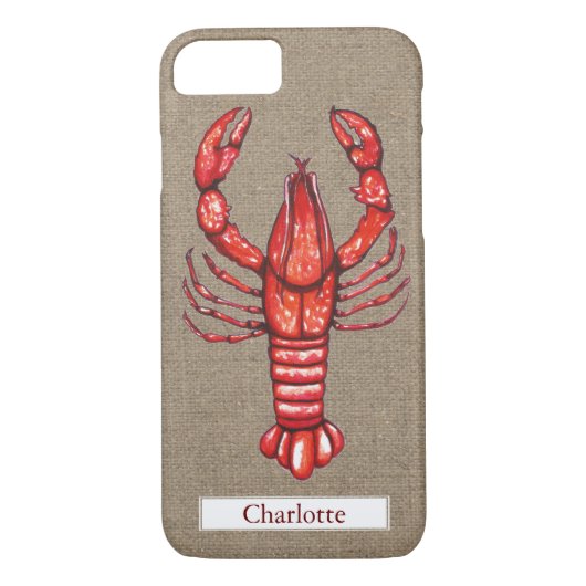 Louisiana Cajun Crawfish Burlap Case-Mate iPhone Case (Achterkant)