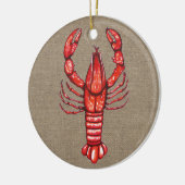Louisiana Cajun Crawfish & Burlap Familienaam Keramisch Ornament (Links)
