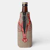 Louisiana Cajun Crawfish Faux Burlap Flesjeskoeler (Fles Achterkant)