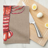 Louisiana Cajun Crawfish Faux Burlap Theedoek (Quarter Fold)