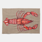 Louisiana Cajun Crawfish Faux Burlap Theedoek (Horizontaal)