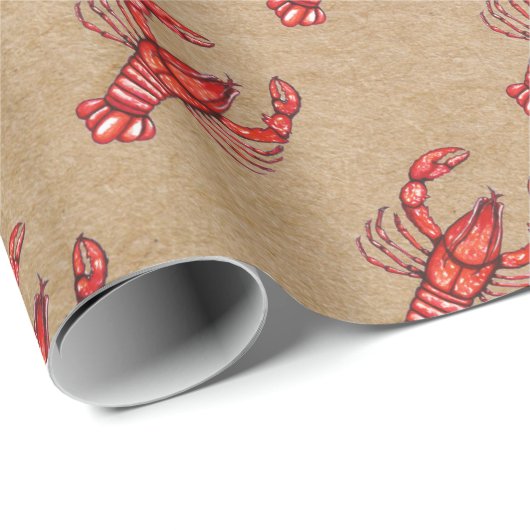 Louisiana Cajun Crawfish Kraft Print Cadeaupapier (Rol Hoek)