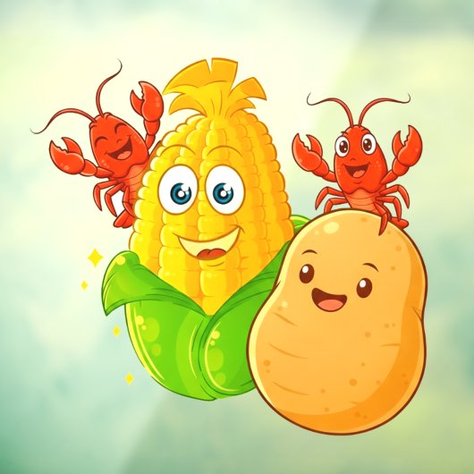 Louisiana Cajun Crawfish Potato Corn On The Cob  Raamsticker (Vel 3)