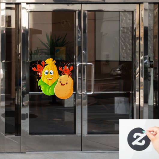 Louisiana Cajun Crawfish Potato Corn On The Cob  Raamsticker (Kantoordeur)