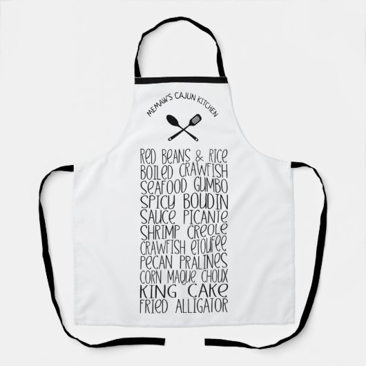 Louisiana Cajun Food Personalized Cajun Kitchen Schort (Voorkant)