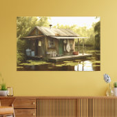 Louisiana, Cajun moeras, boothuis, moeras, NOLA Canvas Afdruk (Insitu (Woonkamer))