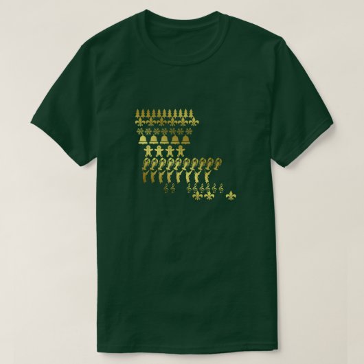 Louisiana Cajun T-shirt voor kerstfeestdag met gou (Design voorkant)