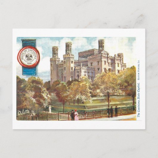  Louisiana Capitol met Zegel Briefkaart (Voorkant)