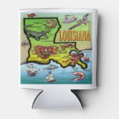 Louisiana Cartoon Map Blikjeskoeler (Voorkant)