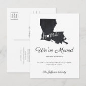 Louisiana Chalkboard State Map Moving Briefkaart (Voorkant / Achterkant)