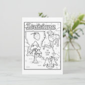 Louisiana Color Me Collage Kaart (Staand voorkant)