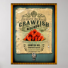 Louisiana Crawfish 2 New Orleans Cajun Poster
