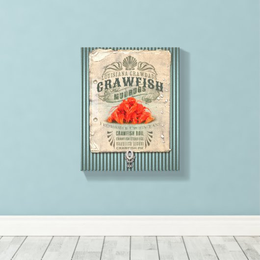 Louisiana Crawfish Canvas Afdruk (Insitu (Houten vloer))