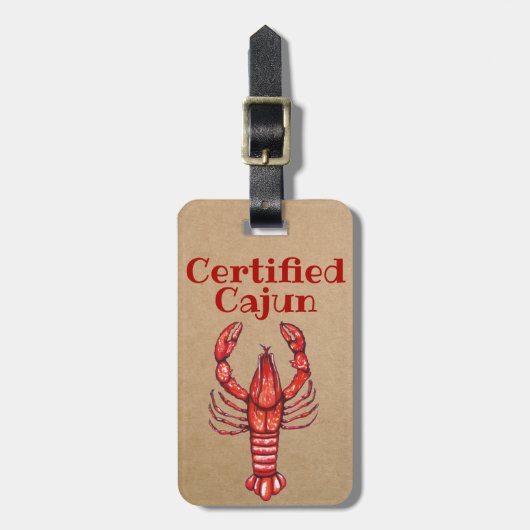 Louisiana Crawfish Certified Cajun Bagagelabel (Voorkant verticaal)