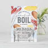 Louisiana Crawfish Seafood Boil Birthday Party Kaart (Staand voorkant)
