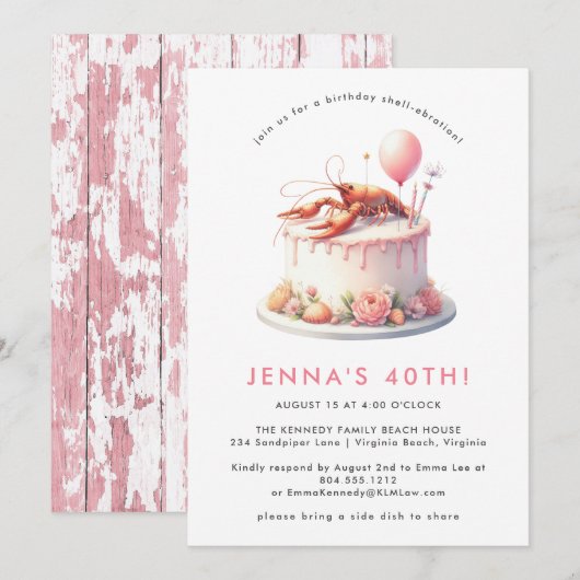 Louisiana Crawfish Seafood Boil Birthday Party Kaart (Voorkant / Achterkant)