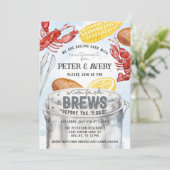 Louisiana Crawfish Seafood Boil Engagement Party Kaart (Staand voorkant)