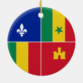 Louisiana Creoolse vlag Keramisch Ornament (Achterkant)