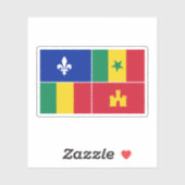 Louisiana Creoolse vlag Sticker (Vel)