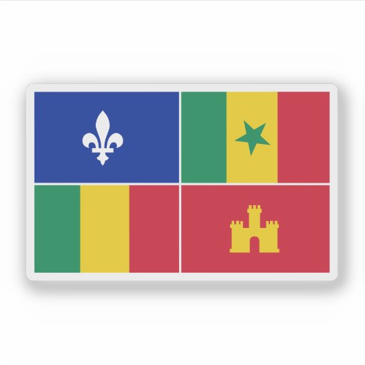 Louisiana Creoolse vlag Sticker (Voorkant)