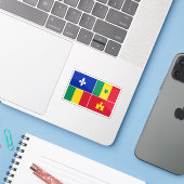 Louisiana Creoolse vlag Sticker (Laptop met iPhone)