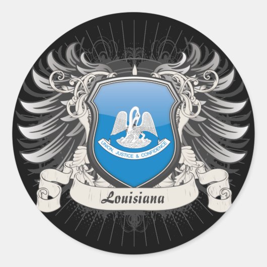 Louisiana Crest Ronde Sticker (Voorkant)