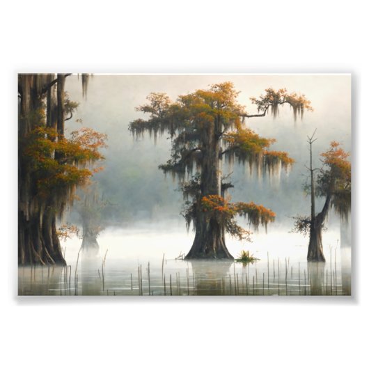 Louisiana Cypress Swamp, Louisiana Art, Swamp Foto Afdruk (Voorkant)