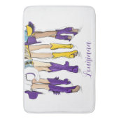 Louisiana Dames Mode Cowboy Boot Paarse Geel Badmat (Voorkant Verticaal)