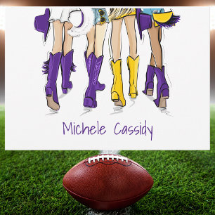 Louisiana Dames Mode Cowboy Boot Paarse Geel Bedankkaart