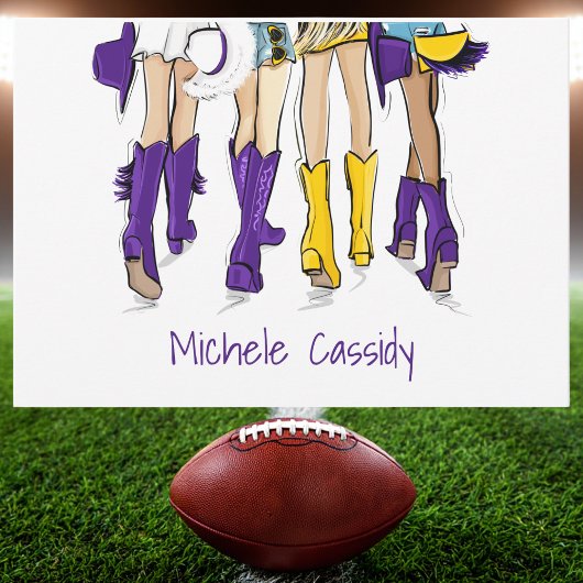 Louisiana Dames Mode Cowboy Boot Paarse Geel Bedankkaart