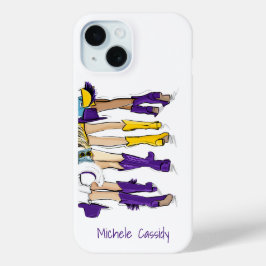 Louisiana Dames Mode Cowboy Boot Paarse Geel iPhone 15 Case