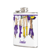 Louisiana Dames Mode Cowboy Boot Paarse Geel Heupfles (Links)