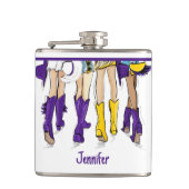 Louisiana Dames Mode Cowboy Boot Paarse Geel Heupfles (Voorkant)